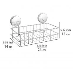 WENKO Étagère murale Osimo Plus - Acier inoxydable / Polyéthylène - Chrome - Hauteur : 13 cm -Accessoires de salle de bain Soldes 1000271256 210608 11252500831 SKETCH DETAILS P000000001000271256 sketch
