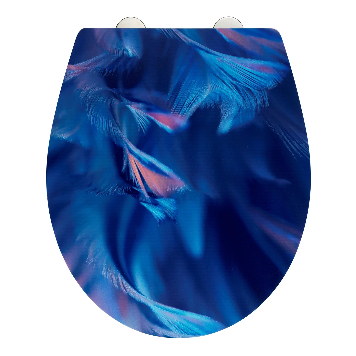 WENKO Siège WC Softness - Acier inoxydable / Duroplast - Bleu 1 WENKO Siège WC Softness - Acier inoxydable / Duroplast - Bleu