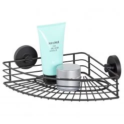 WENKO Étagère d’angle Bari - Acier inoxydable - Noir