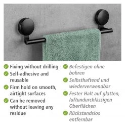 WENKO Porte-serviettes Pavia - Acier inoxydable / ABS - Noir 12 WENKO Porte-serviettes Pavia - Acier inoxydable / ABS - Noir -Accessoires de salle de bain Soldes 1000271278 210608 11300001077 DETAILS P000000001000271278