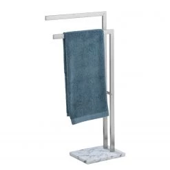 WENKO Porte-serviettes sur pied Aprilia - Acier inoxydable - Chrome -Accessoires de salle de bain Soldes 1000271279 210608 11303901109 DETAILS P000000001000271279