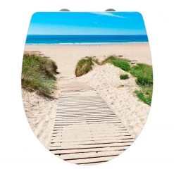 WENKO Siège WC premium Dune - Acier inoxydable / Duroplast - Multicolore