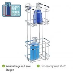 WENKO Étagère murale Turbo-Loc Aingeni - Acier inoxydable - Argenté -Accessoires de salle de bain Soldes 1000271289 210608 11302401096 DETAILS P000000001000271289