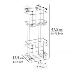 WENKO Étagère murale Turbo-Loc Aingeni - Acier inoxydable - Argenté -Accessoires de salle de bain Soldes 1000271289 210608 11311301138 SKETCH DETAILS P000000001000271289 sketch