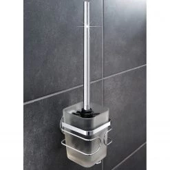 WENKO Ensemble de WC Turbo Fix - Acier inoxydable / Matière plastique - Argenté -Accessoires de salle de bain Soldes 1000271290 210608 11281900988 MOOD DETAILS P000000001000271290 mood