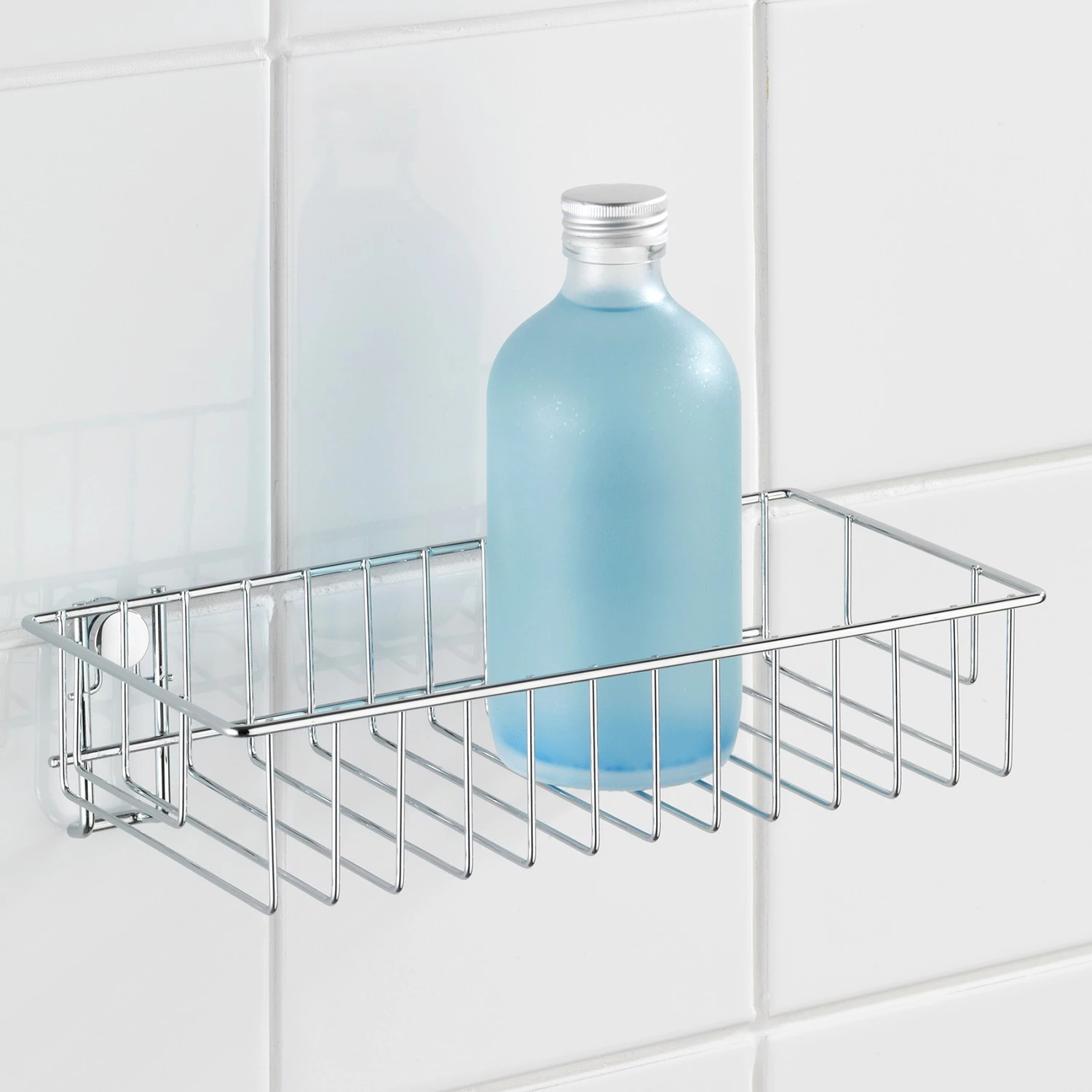 WENKO Étagère murale Vacuum-Loc Classic - Acier / Polypropylène - Argenté 2 WENKO Étagère murale Vacuum-Loc Classic - Acier / Polypropylène - Argenté – Image 2