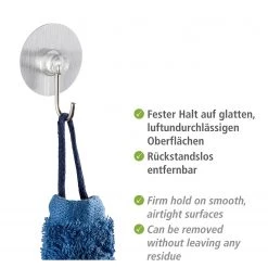 WENKO Crochets en nickel Osimo - Acier inoxydable / Polyéthylène - Chrome -Accessoires de salle de bain Soldes 1000271294 210608 11275600967 DETAILS P000000001000271294