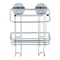 WENKO Panier mural Turbo-Loc avec crochets - Acier inoxydable - Argenté -Accessoires de salle de bain Soldes 1000271297 210608 11280100973 DETAILS P000000001000271297