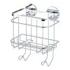 WENKO Panier mural Turbo-Loc avec crochets - Acier inoxydable - Argenté