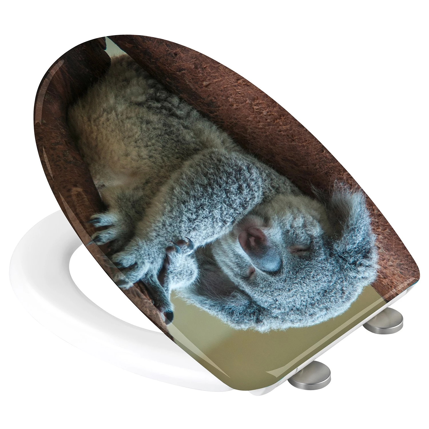 WENKO Siège WC Koala - Acier inoxydable / Duroplast - Multicolore 2 WENKO Siège WC Koala - Acier inoxydable / Duroplast - Multicolore – Image 2