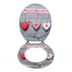 WENKO Siège WC Bavarian Hearts - MDF (panneau de fibres à densité moyenne) - Multicolore -Accessoires de salle de bain Soldes 1000271300 210608 11283000999 DETAILS P000000001000271300