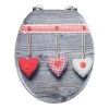 WENKO Siège WC Bavarian Hearts - MDF (panneau de fibres à densité moyenne) - Multicolore