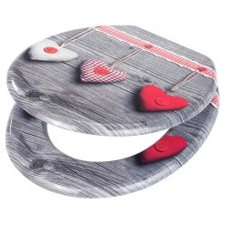 WENKO Siège WC Bavarian Hearts - MDF (panneau de fibres à densité moyenne) - Multicolore -Accessoires de salle de bain Soldes 1000271300 210608 11294501062 DETAILS P000000001000271300