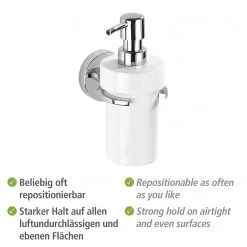 WENKO Distributeur de savon Capri - Zinc moulé sous pression / Céramique - Blanc -Accessoires de salle de bain Soldes 1000271302 210608 11285301017 DETAILS P000000001000271302