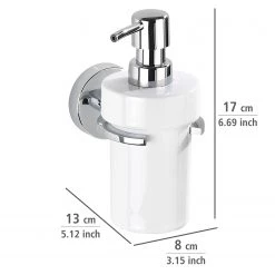 WENKO Distributeur de savon Capri - Zinc moulé sous pression / Céramique - Blanc -Accessoires de salle de bain Soldes 1000271302 210608 11294701064 SKETCH DETAILS P000000001000271302 sketch