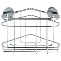 WENKO Étagère d’angle Turbo-Loc Aingeni - Acier inoxydable - Argenté -Accessoires de salle de bain Soldes 1000271308 210608 11311801143 DETAILS P000000001000271308