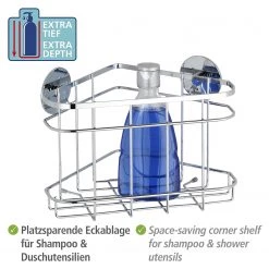 WENKO Étagère d’angle Turbo-Loc Aingeni - Acier inoxydable - Argenté -Accessoires de salle de bain Soldes 1000271308 210608 11315801173 DETAILS P000000001000271308