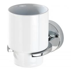 WENKO Verres à dents Capri - Zinc moulé sous pression / Céramique - Blanc