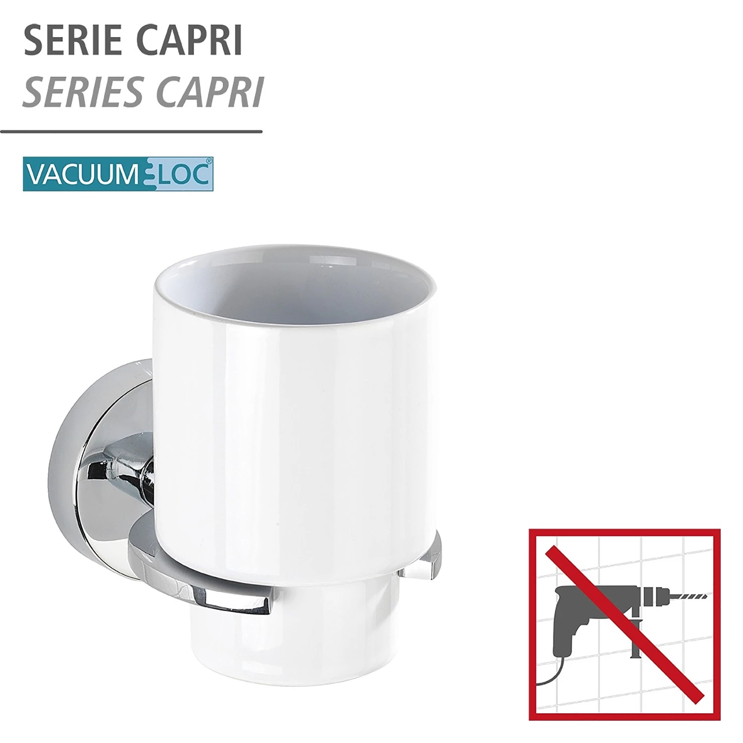 WENKO Verres à dents Capri - Zinc moulé sous pression / Céramique - Blanc 2 WENKO Verres à dents Capri - Zinc moulé sous pression / Céramique - Blanc – Image 2