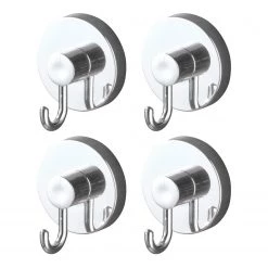 WENKO Crochets Vacuum-Loc I (lot de 4) - Acier inoxydable / Matière plastique - Chrome