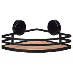 WENKO Étagère d’angle Alba - Acier inoxydable - Marron