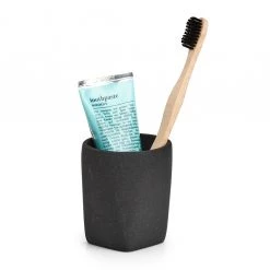 Zeller Verre à dents Dark Stone - Polyrésine - Noir - 7,7 x 8,8 cm -Accessoires de salle de bain Soldes 1000273700 210615 06564700163 DETAILS P000000001000273700