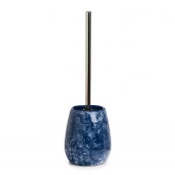 Zeller Brosse WC Blue Marble - Céramique / ABS - Bleu - 12,8 x 41 cm