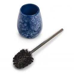 Zeller Brosse WC Blue Marble - Céramique / ABS - Bleu - 12,8 x 41 cm -Accessoires de salle de bain Soldes 1000273717 210615 06564100082 DETAILS P000000001000273717