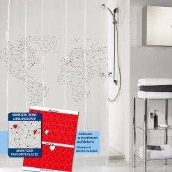 Kleine Wolke Rideau de douche Voyages - PEVA - Noir -Accessoires de salle de bain Soldes 1000278732 210723 13292300065 DETAILS P000000001000278732