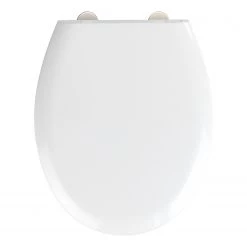 WENKO Siège WC Rieti - Acier inoxydable - Blanc