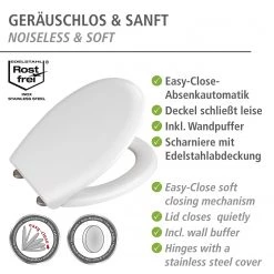 WENKO Siège WC Rieti - Acier inoxydable - Blanc -Accessoires de salle de bain Soldes 1000287136 210827 133014000814 ICON DETAILS P000000001000287136 icon seal
