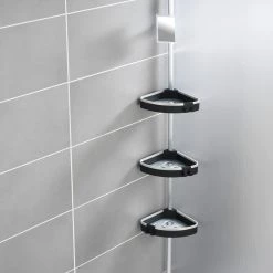 WENKO Étagère de douche télescopique Wave - Aluminium / Polypropylène - Argenté / Noir 14 WENKO Étagère de douche télescopique Wave - Aluminium / Polypropylène - Argenté / Noir -Accessoires de salle de bain Soldes 1000287139 210827 13301500107 DETAILS P000000001000287139