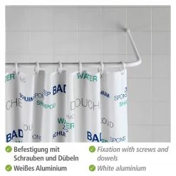 WENKO Barre d’angle universelle - Aluminium / Plastique ABS - Blanc -Accessoires de salle de bain Soldes 1000287140 210827 13301600847 ICON DETAILS P000000001000287140 icon seal