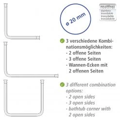 WENKO Barre d’angle universelle - Aluminium / Plastique ABS - Blanc -Accessoires de salle de bain Soldes 1000287140 210827 13301600848 ICON DETAILS P000000001000287140 icon seal
