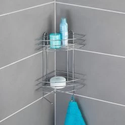WENKO Étagère d’angle Exklusiv I - Acier - Chromé -Accessoires de salle de bain Soldes 1000287142 210827 13301700137 DETAILS P000000001000287142