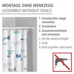 WENKO Barre de douche extensible Chingo - Aluminium / Plastique ABS - Largeur : 110 - 185 cm - Blanc -Accessoires de salle de bain Soldes 1000287144 210827 13301700872 ICON DETAILS P000000001000287144 icon seal
