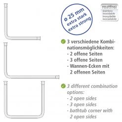 Barre d’angle universelle II - Aluminium / Plastique ABS - Chrome - Largeur : 81 cm -Accessoires de salle de bain Soldes 1000287150 210827 13302100917 ICON DETAILS P000000001000287150 icon seal