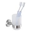 WENKO Porte brosses à dents Uno Bosio I - Verre dépoli / Acier inoxydable - Argenté