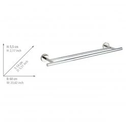 WENKO Porte-serviette Duo Bosio - Acier inoxydable - Argenté -Accessoires de salle de bain Soldes 1000287164 210827 13302600997 ICON DETAILS P000000001000287164 icon seal