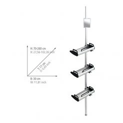 WENKO Étagère de douche téléscopique Line - Aluminium / Polypropylène - Argenté / Noir -Accessoires de salle de bain Soldes 1000287182 210827 133034001112 ICON DETAILS P000000001000287182 icon seal