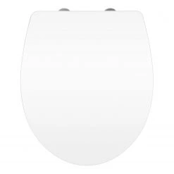 WENKO Siège WC premium Acryl White brillant - Acier inoxydable - Blanc