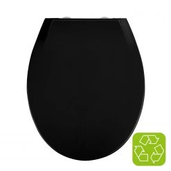 WENKO Siège WC premium Kos - Duroplast / Acier inoxydable - Noir -Accessoires de salle de bain Soldes 1000287187 210827 133036001147 ICON DETAILS P000000001000287187 icon seal