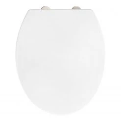 WENKO Siège WC premium Birori - Acier inoxydable - Blanc