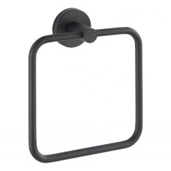 WENKO Anneau porte-serviette Bosio - Acier inoxydable - Noir