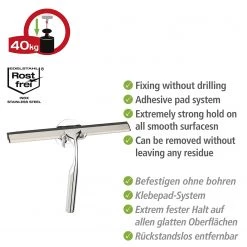 WENKO Raclette de douche Terni Plus - Zinc - Chrome -Accessoires de salle de bain Soldes 1000287206 210827 133043001252 ICON DETAILS P000000001000287206 icon seal