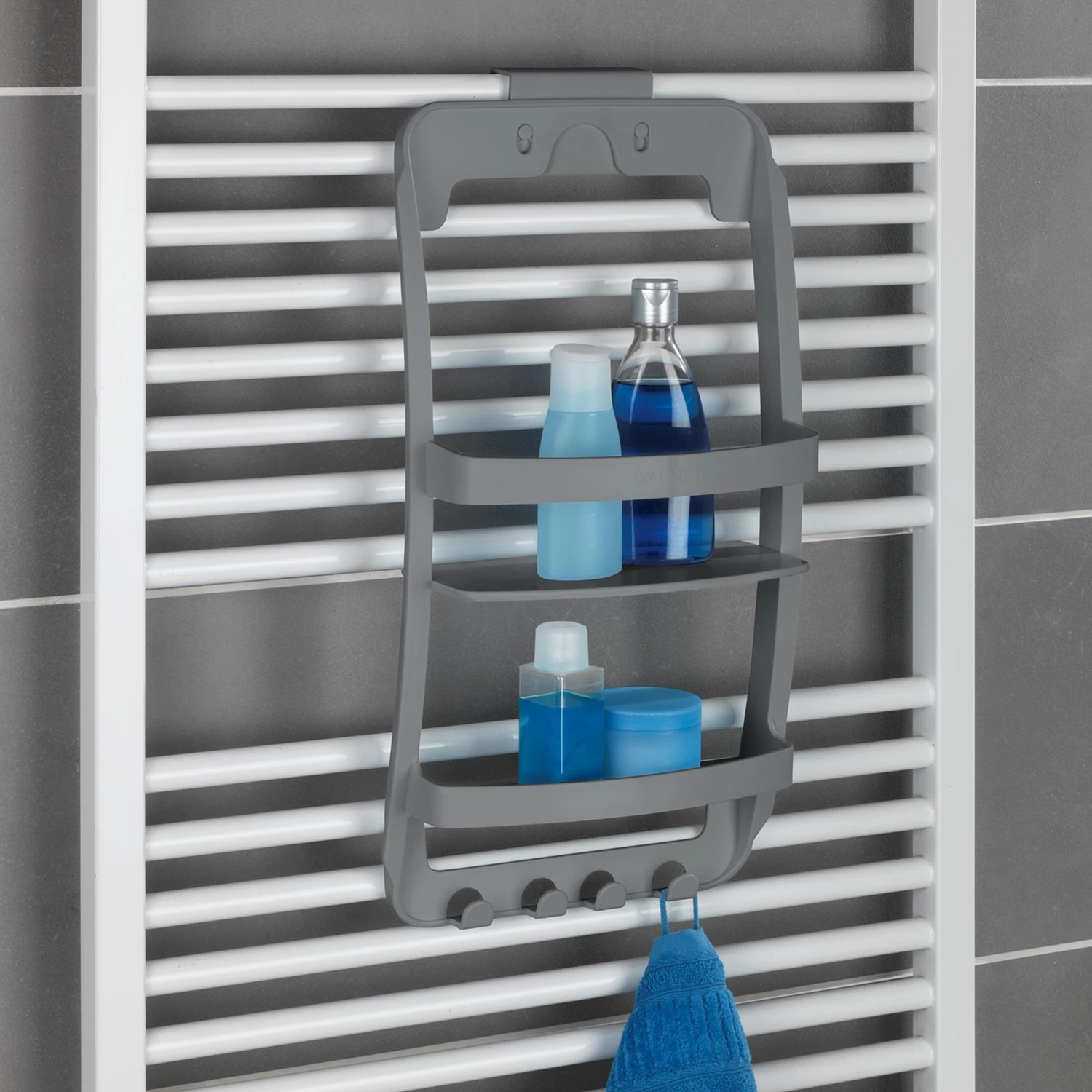 WENKO Étagère de douche Universal - Polypropylène - Anthracite 4 WENKO Étagère de douche Universal - Polypropylène - Anthracite – Image 4