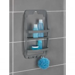 WENKO Étagère de douche Universal - Polypropylène - Anthracite 12 WENKO Étagère de douche Universal - Polypropylène - Anthracite -Accessoires de salle de bain Soldes 1000287209 210827 13304400542 DETAILS P000000001000287209