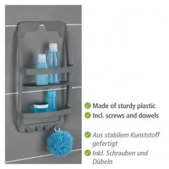 WENKO Étagère de douche Universal - Polypropylène - Anthracite -Accessoires de salle de bain Soldes 1000287209 210827 133045001271 ICON DETAILS P000000001000287209 icon seal