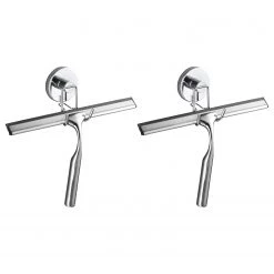 WENKO Raclettes de douche Vacuum-Loc (2 él.) - Acier - Chromé