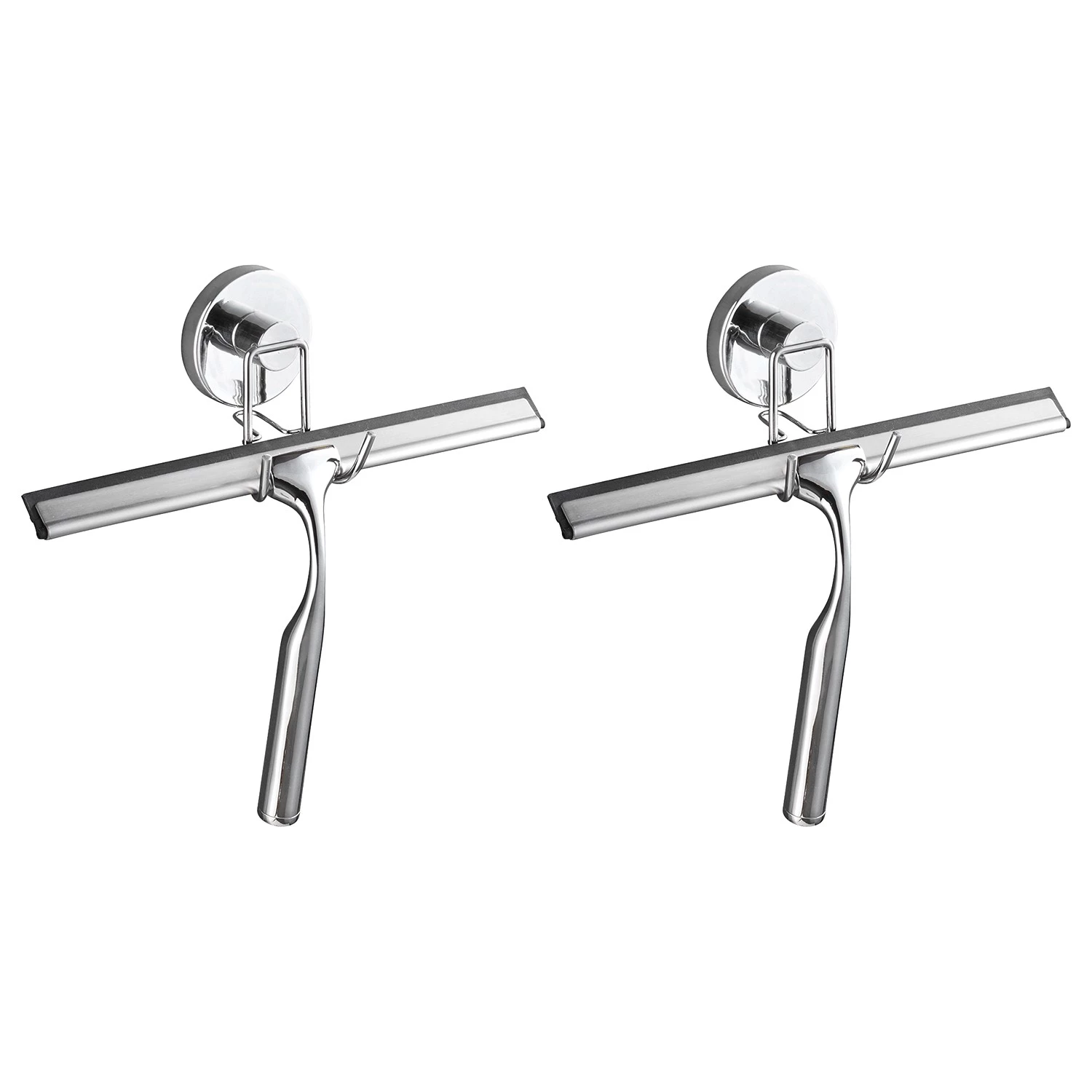 WENKO Raclettes de douche Vacuum-Loc (2 él.) - Acier - Chromé 1 WENKO Raclettes de douche Vacuum-Loc (2 él.) - Acier - Chromé